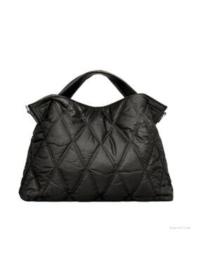 Quilted Tote Bag for Women Nylon Puffer Crossbody Purse Long Strap